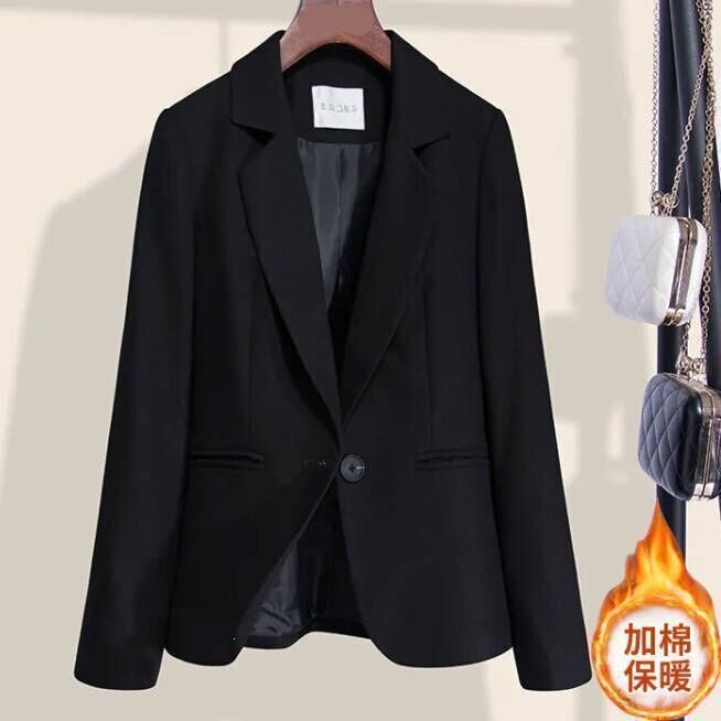 Professional black blazer, high-end new slim-fit Korean style, trendy casual jacket for petite women, spring and autumn women's suit Professional black blazer, high-end new slim-fit Korean style, trendy casual jacket for petite women, spring and autumn women's suit