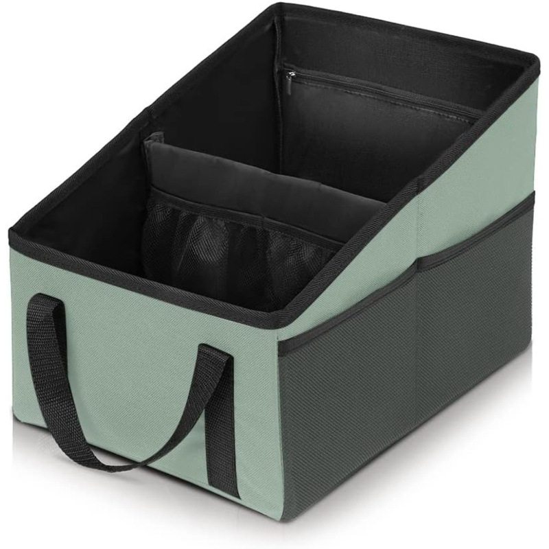 Cross-Border Car Trunk Organizer Storage Box Car Trunk Storage Box Foldable Multi-Compartment Storage Box