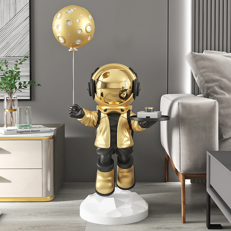 宇宙飛行士のリビングルームの大きな床置き装飾品ソファテレビキャビネットの横の装飾品宇宙飛行士の新築祝いのトレイギフト|undefined