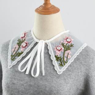 Embroidered hollow-out anti-exposure shawl fake collar wear shaping yarn