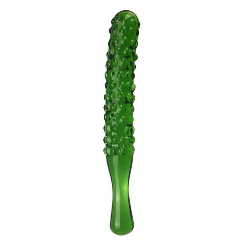 Gode en verre en forme de concombre vert, produit sexuel féminin, plug anal, masturbateur, jouet pour adulte_voghion.com