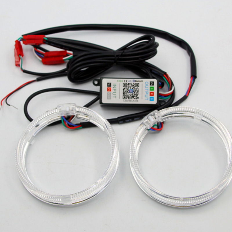 Automóvil LED colorido 3 pulgadas 2.5 pulgadas Bluetooth APP control colorido ángel ojo lámpara decorativa un arrastre dos guía de luz