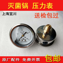上海宜川上岭压力表0-0.4MPa新标准上海申安立式压力蒸汽灭菌器