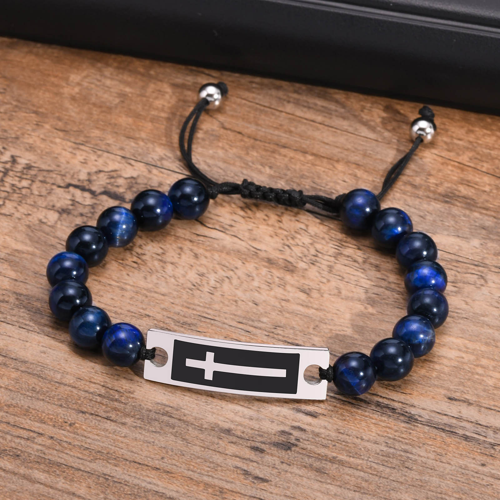 Fashion Cross Agate Braid Bracelets 1 Piece