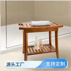 木製の浴室の腰掛けの2階の家庭用のグレープフルーツの浴室の厚い滑り止めの防水のシャワーの腰掛けの木製の入り口は靴の腰掛けを交換します。