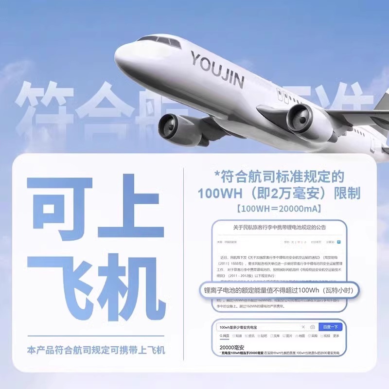 電源バンクは飛行機に持ち込むことができ、高速鉄道に座ることができます。ケーブルプラグが付属しています。20000mAhの高速充電が可能です。|undefined