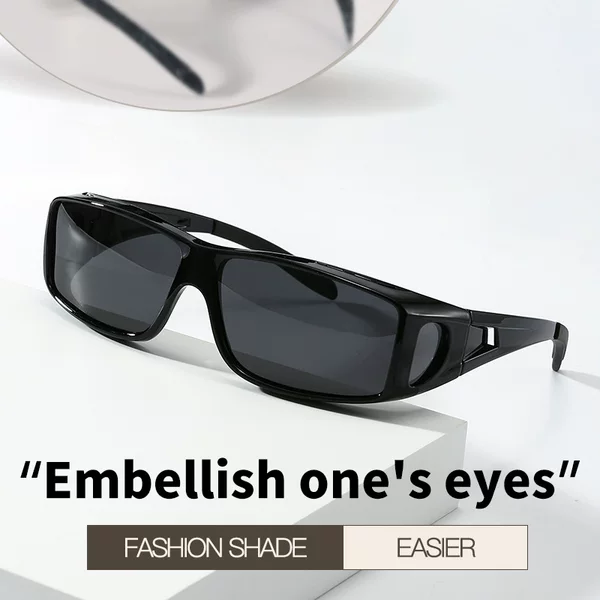 New Fashionable Square Frame Polarized Sunglasses for Men and Women, Outdoor Cycling Myopia Set, Driving Day and Night Night Vision Goggles