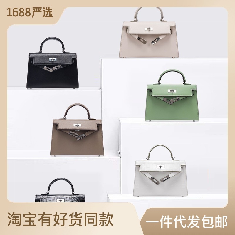 Bolsa de mensajero de hombro de las mujeres 2023 nueva textura Kelly bolsa mini cocodrilo patrón de alto grado de lujo ligero mujeres