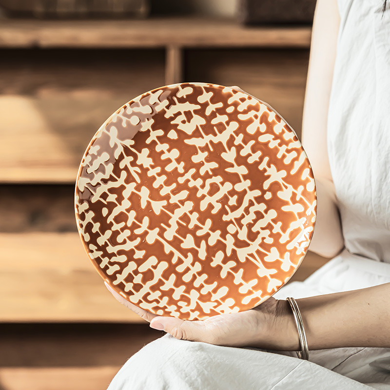 Relievo pintado a mano característico platos de cubiertos caseros platos de cerámica platos de desayuno platos de ensalada de frutas platos platos de comida occidental