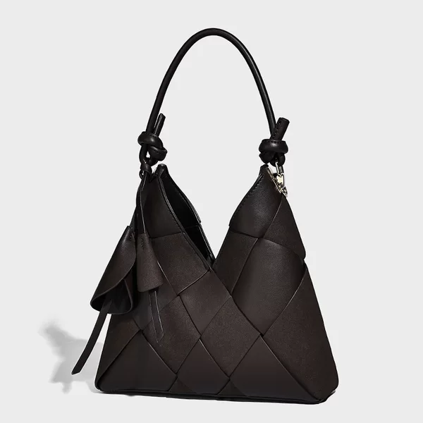 Hand-Woven Splicing Bag Large-Capacity Commuter Bucket Bag 2025 New High-End Versatile One-Shoulder Cross-Body Style