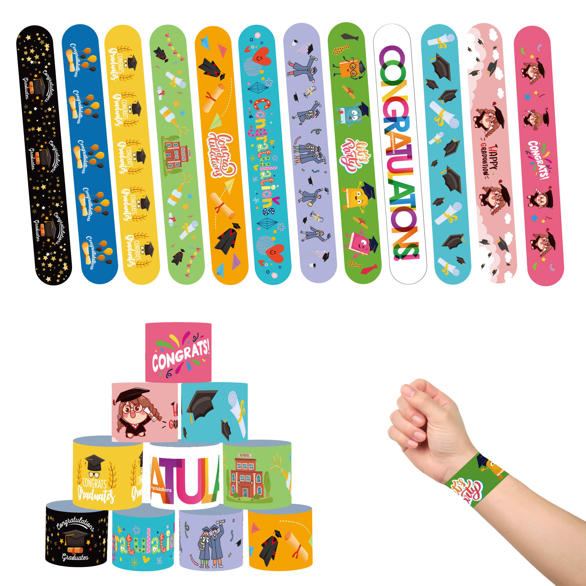 Pasadena transfronteriza de anillo de dibujos animados temporada de graduación temática decoración de la banda de muñeca nuevo anillo de palpitación