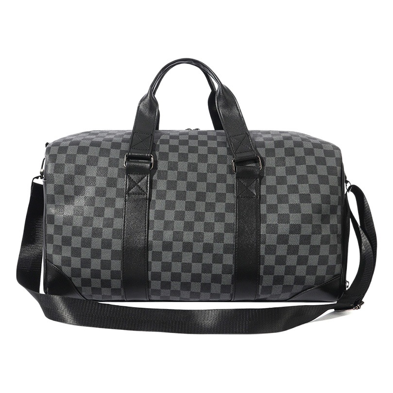 New Plaid Travel Bag Men's Portable Large-Capacity Business Trip Storage Bag Travel Shoulder Crossbody Bag Fitness Bag