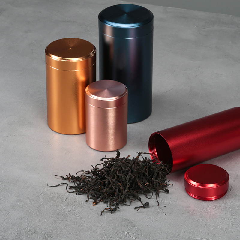 Custom Metal Tank One Bubble Tea Tank Small Titanium Aluminum Alloy Tea Box Storage Portable Iron Tank Sealed Empty Tank