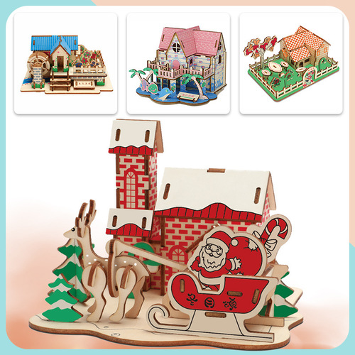 Wooden assembly model Winter Moon Song 3D three-dimensional assembly student handmade course creative puzzle toys wholesale