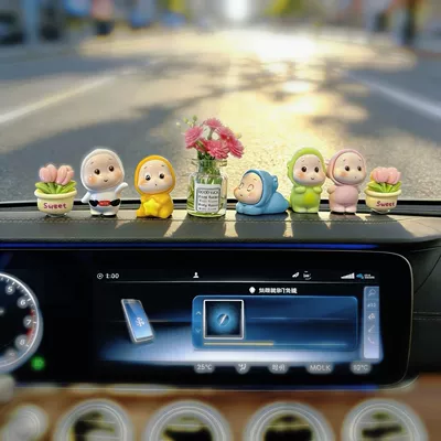 Office, Computer, and Dashboard — Car ornaments - healing-pajamas-star-set-of-5-lucky-pink-vase-tulips