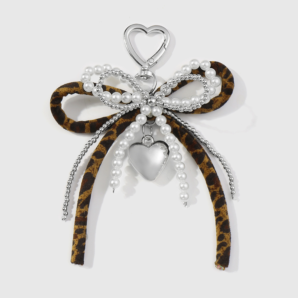 갈색 구슬 활 열쇠고리 1개