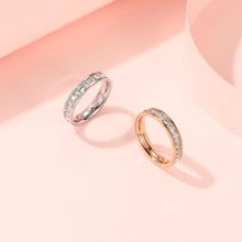 钛钢戒指不锈钢满天星戒指女批发ins风轻奢法式太钢不掉色玫瑰金