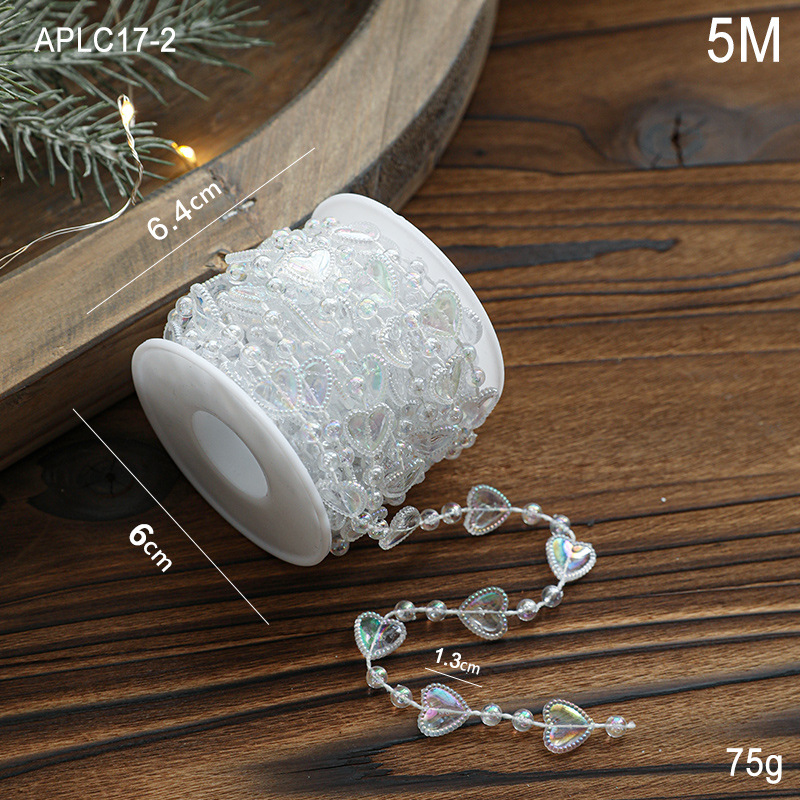 Cadena de cuentas de plástico transparente para decoración navideña, adornos para árbol de Navidad, colgante decorativo, arreglo de escena