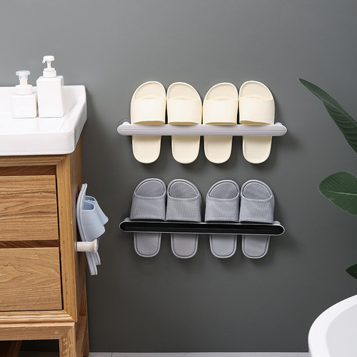 浴室免打孔拖鞋架简易卫生间壁挂式拖鞋置物架卧室收纳墙挂鞋架