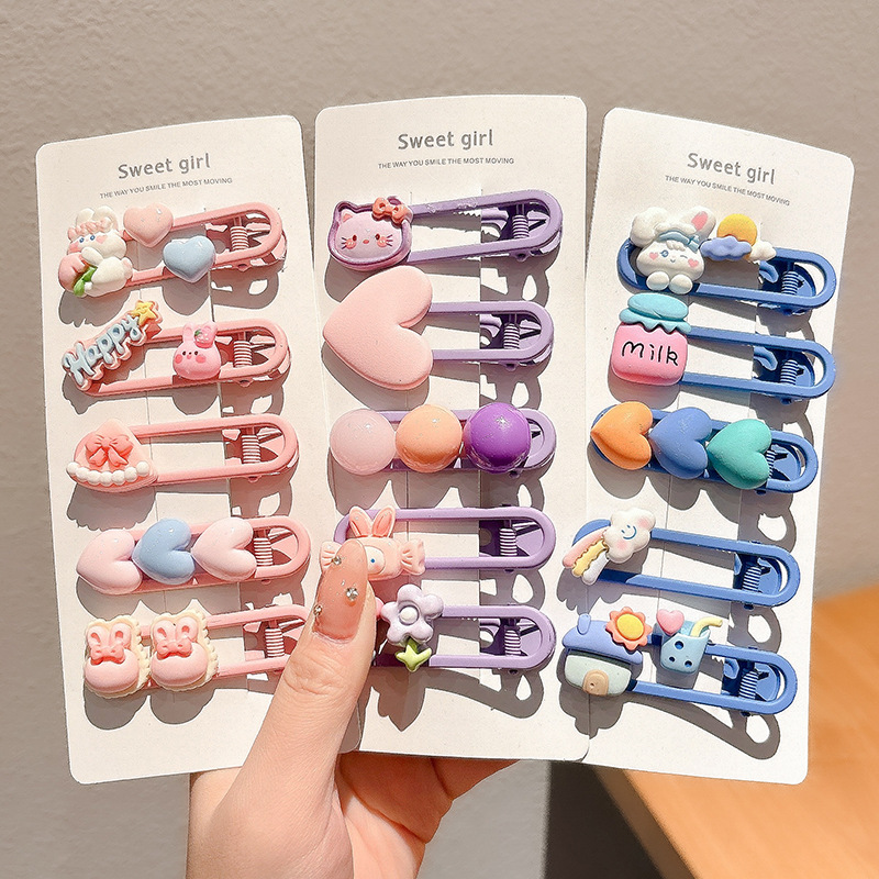 2024 nuevo clip BB de color lindo clip de cabello de boca de pato chica lateral clip de frange para niños tocado tarjeta de cabello rotura