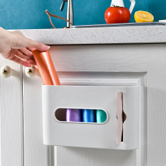 Garbage bag storage box wall-mounted punch-free plastic bag shopping bag storage box storage rack storage basket household products