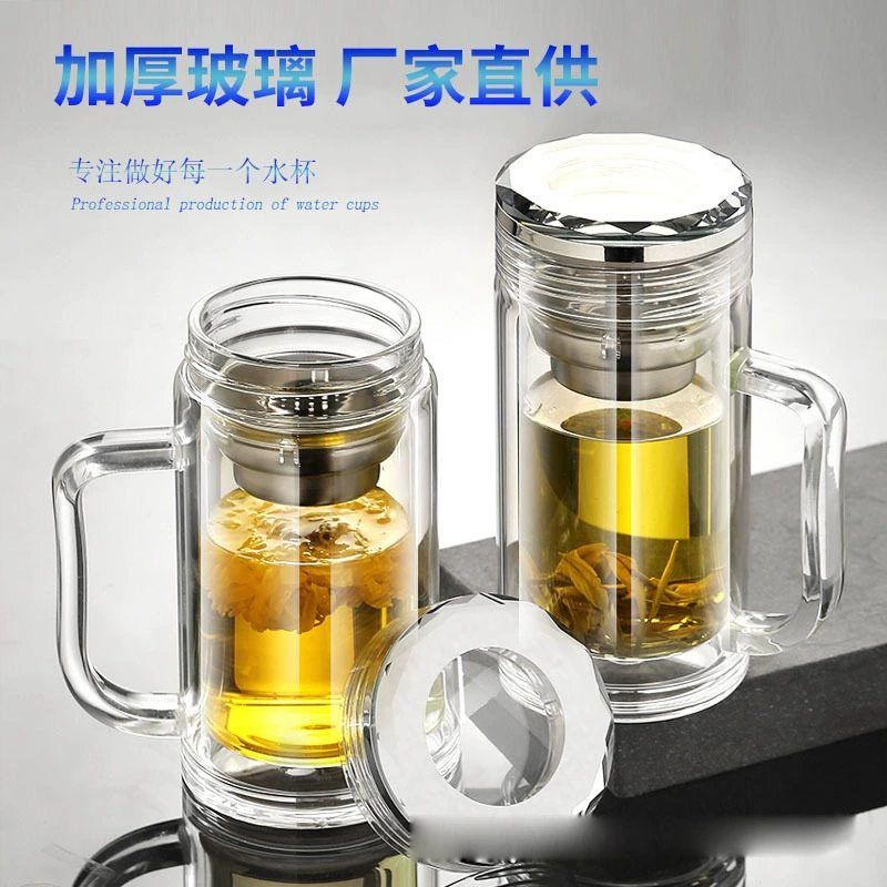 Transparent glass tea cup