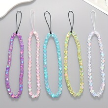 E 94730 Mermaid heart beaded phone chain ���㼧���Ĵ����ֻ�