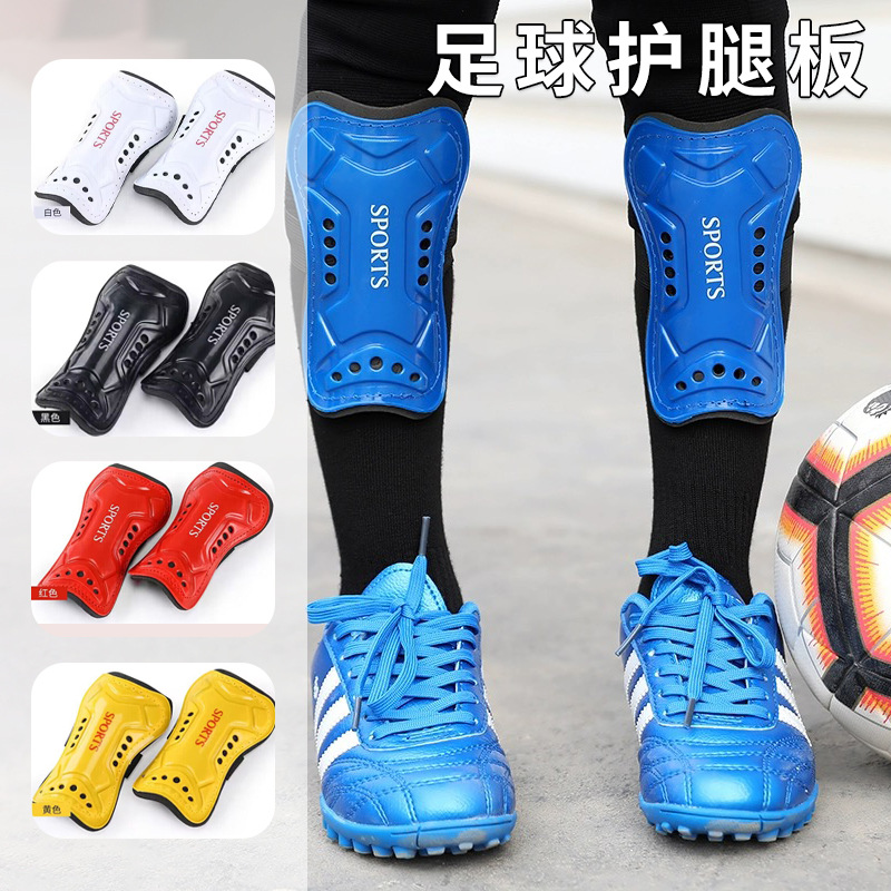 Football Shin Pads with Straps, Fixed Holes, Breathable Adult and Kidsren's Shin Pads, Game Training, Double-Layer Thickeneded Calf Pads