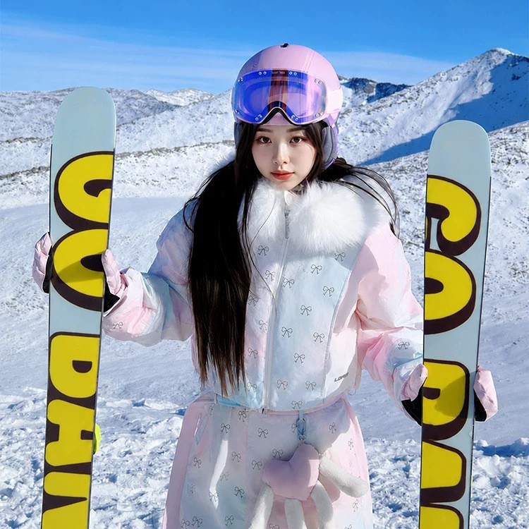 Ldab Colorful Ski Suit Set for Women 2026 Autumn and Winter New Style, Stunning and High-Looking, Windproof and Cold-Proof Ski Jacket