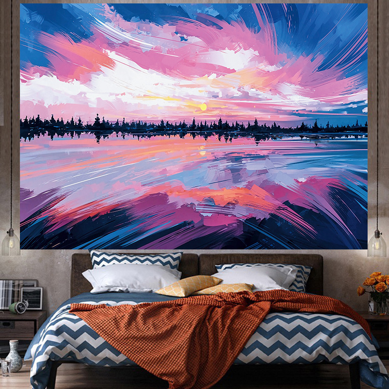 Tela de fondo ins estilo colgante papel pintado de tela dormitorio habitación renovación diseño noche lienzo cartel decorativo paño de pared