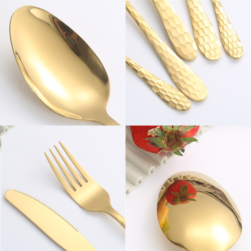Productos de venta caliente de comercio electrónico transfronterizo cubiertos de acero inoxidable 16 / 24 juegos de cubo de agua 4 juegos de cuchillo y tenedor de cucharas