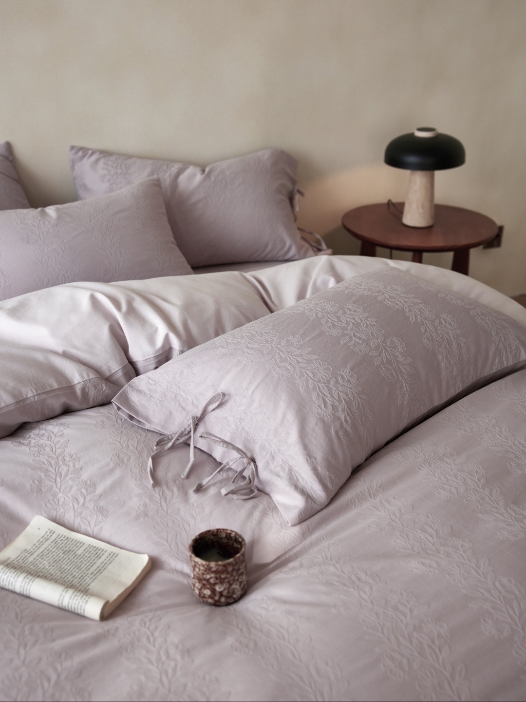 Parure de lit en coton jacquard style scandinave housse couette_voghion.com