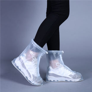 Thickened Non-Slip Wear-Resistant Waterproof Shoe Cover Solid Color Non-Slip Shoe Cover Outdoor Hiking PVC Unisex Rain Shoe Cover