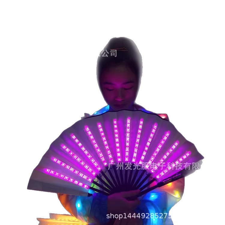 LED ventilador luminoso 10 pulgadas plegable inscripción TikTok disco fan bar KTV ambiente de baile cuadrado Reunión Anual ventilador