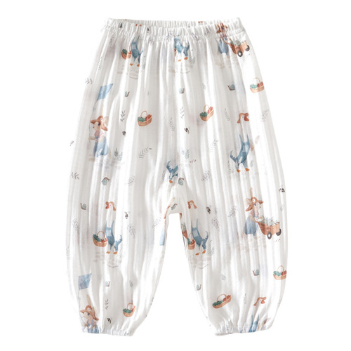 Baby mosquito-proof pants summer thin children's long pants boys' ankle pants girls' lantern pants casual pants baby pants