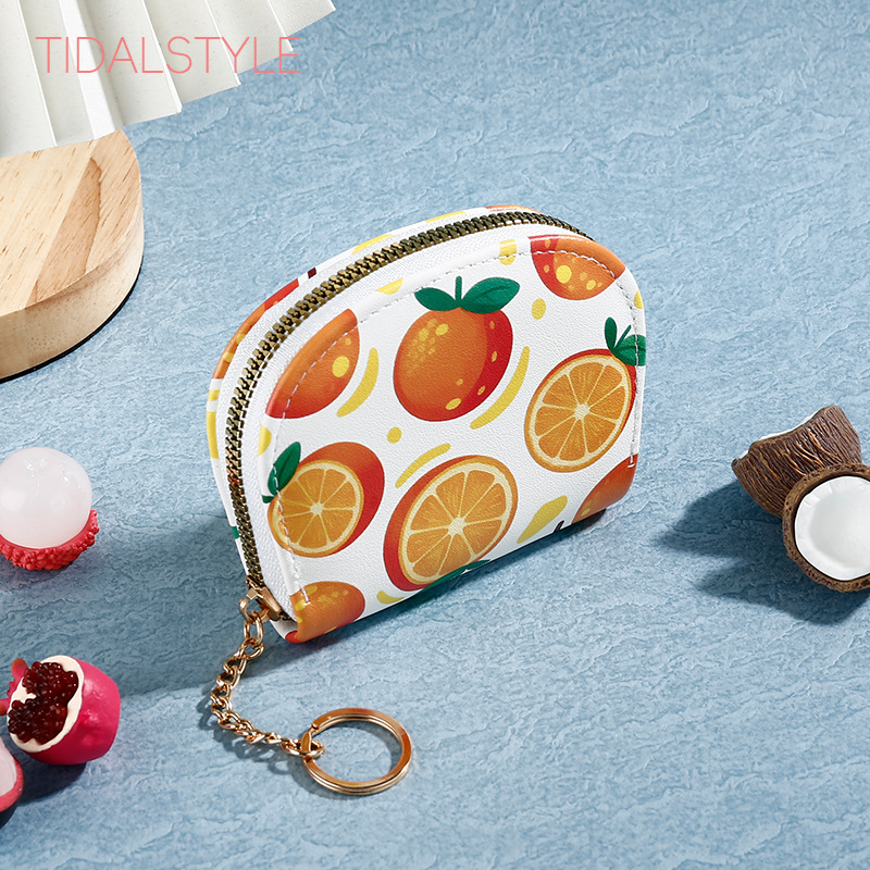 Fábrica directa linda bolsa de tarjetas de fresas estudiantes impresión ligera con bolsa de tarjetas de llave bolsa de tarjetas de cremallera bolsa de tarjetas de tarjetas de damas