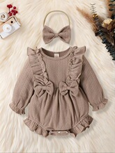 H 80141 Baby Knit Bow Sleeve Romper Ů���B�w�� �W���羳
