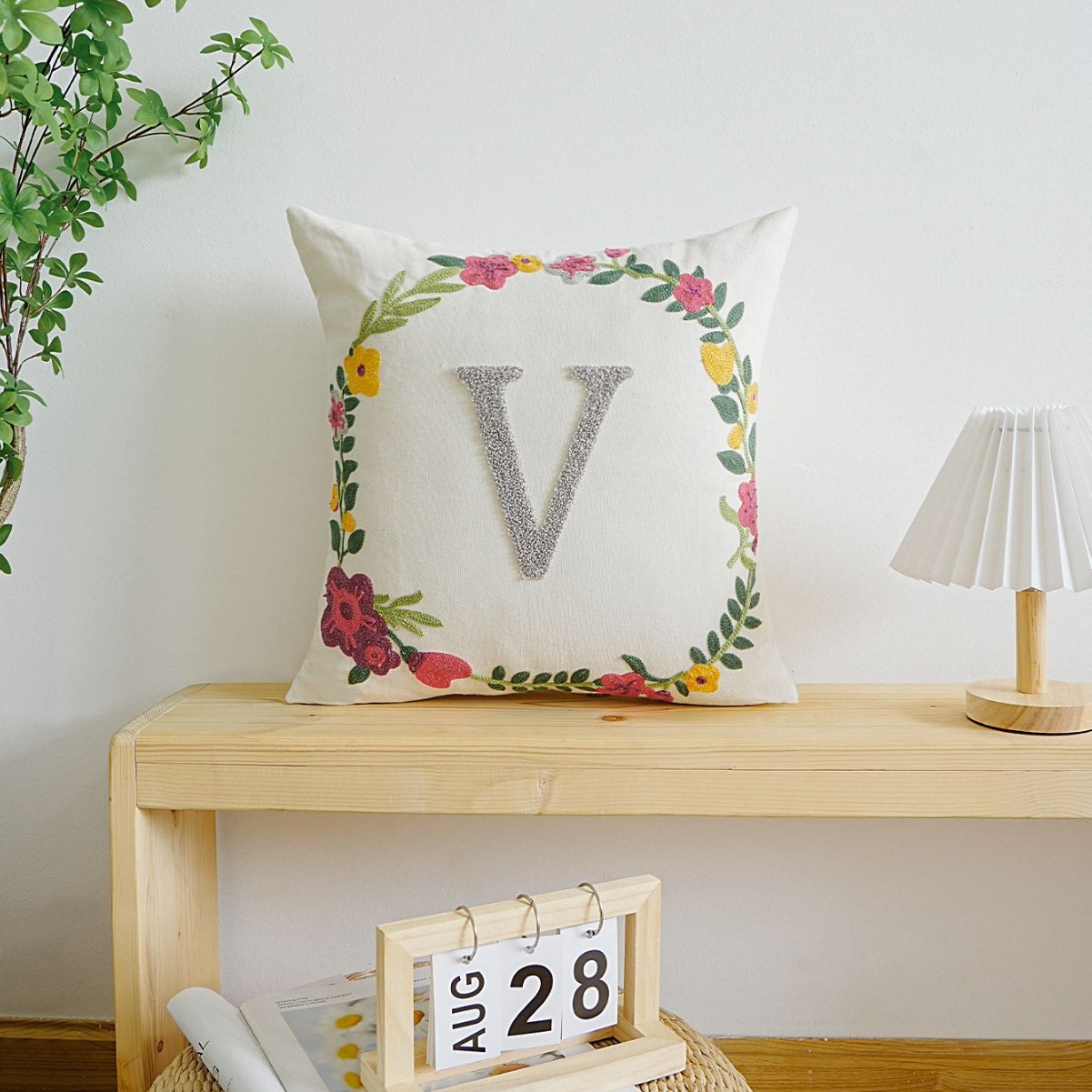 Letras transfronterizas personalizadas toallas bordadas almohada cubierta de sofá sala de estar almohada cubierta de respaldo cubierta de alta calidad sin núcleo