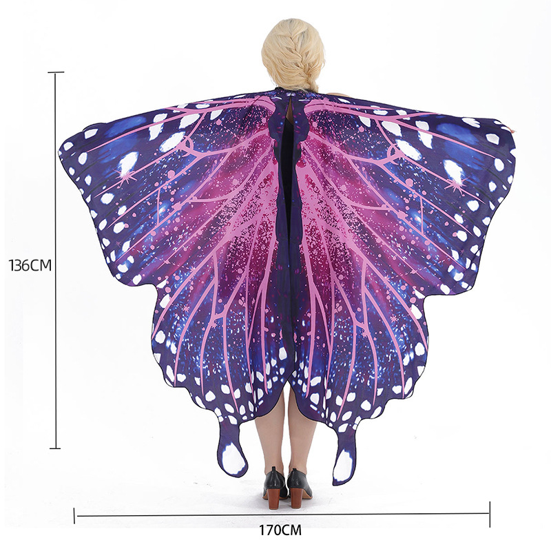 Capa de Halloween de punto para usar alas de mariposa vestido de capa vestido para niños capa ancha espectáculo de baile chal