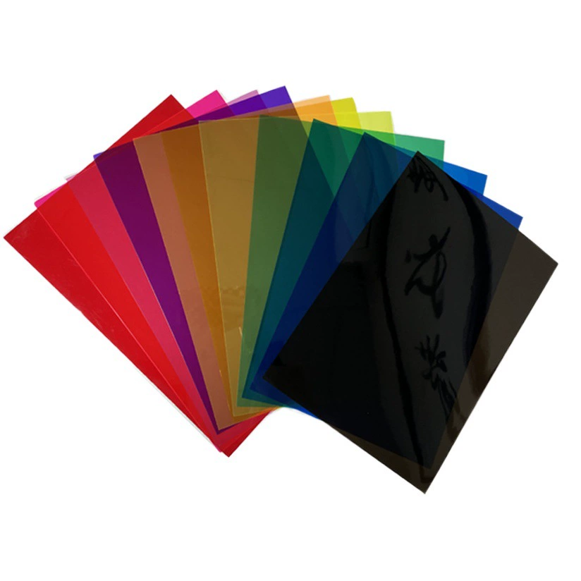 Цветная прозрачная пленка из ПВХ, фильтр, сценическая световая цветовая температура, пленка, заполняющая светлая цветная фильтровальная бумага, 11 цветных фотографий