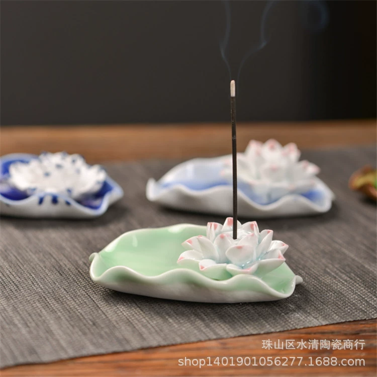 Керамическая диска из лотоса Jingdezhen диска для благовоний ароматная печь для дома украшения лотоса нити благовоний заглушка