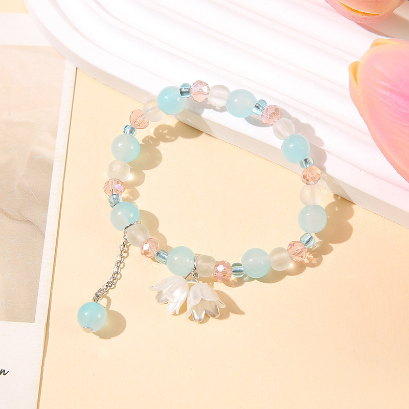 S044-블루 그라데이션 은방울꽃 팔찌#SZ314용