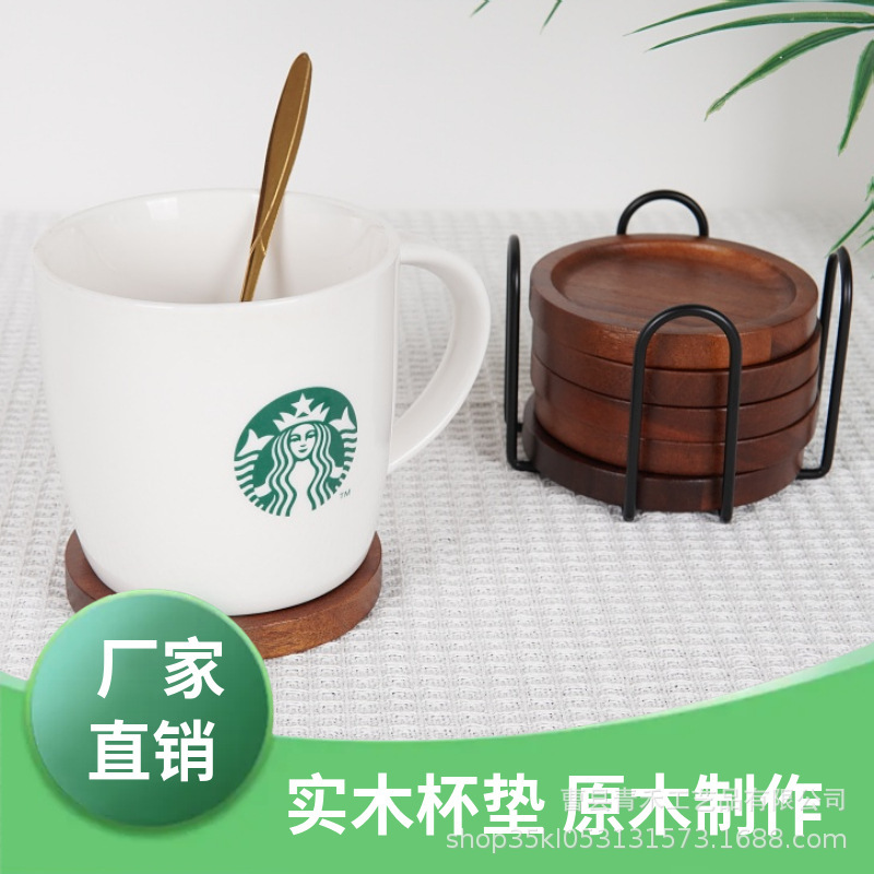 TEMU 現物販売 木製断熱コースター シンプルな丸型コースター 朝食ミルク アフタヌーンティー コーヒー 松材コースター|undefined
