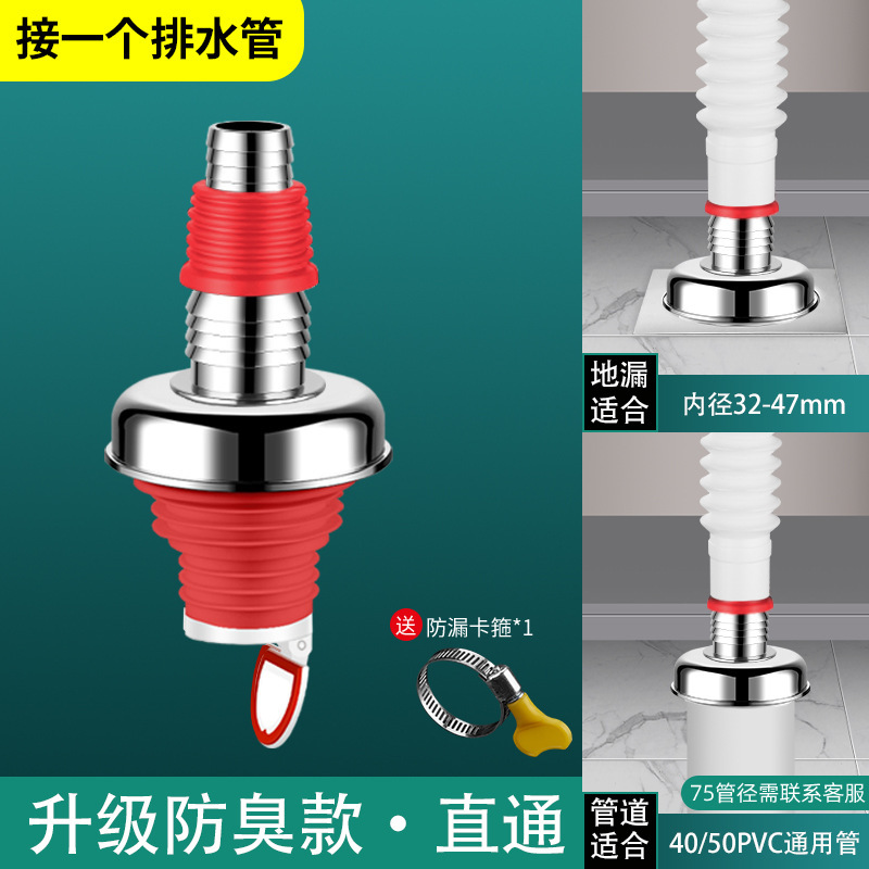 洗濯機排水管、床排水専用継手、排水管、防臭・こぼれ防止、浴室用ツーインワン三方カバー|undefined