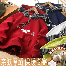 男童高领加绒卫衣2025新款一体绒男孩加厚打底衫儿童连帽上衣秋冬