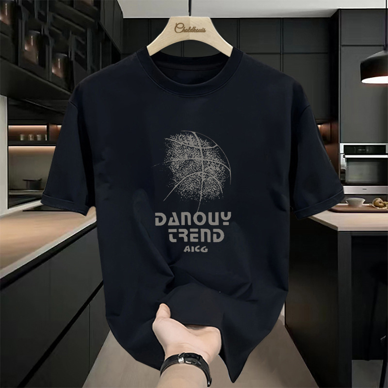 Men's Heavy T-shirt Men's Cotton Short-sleeved Men's Summer American T-shirt 2024 New plus size Men's Summer Top