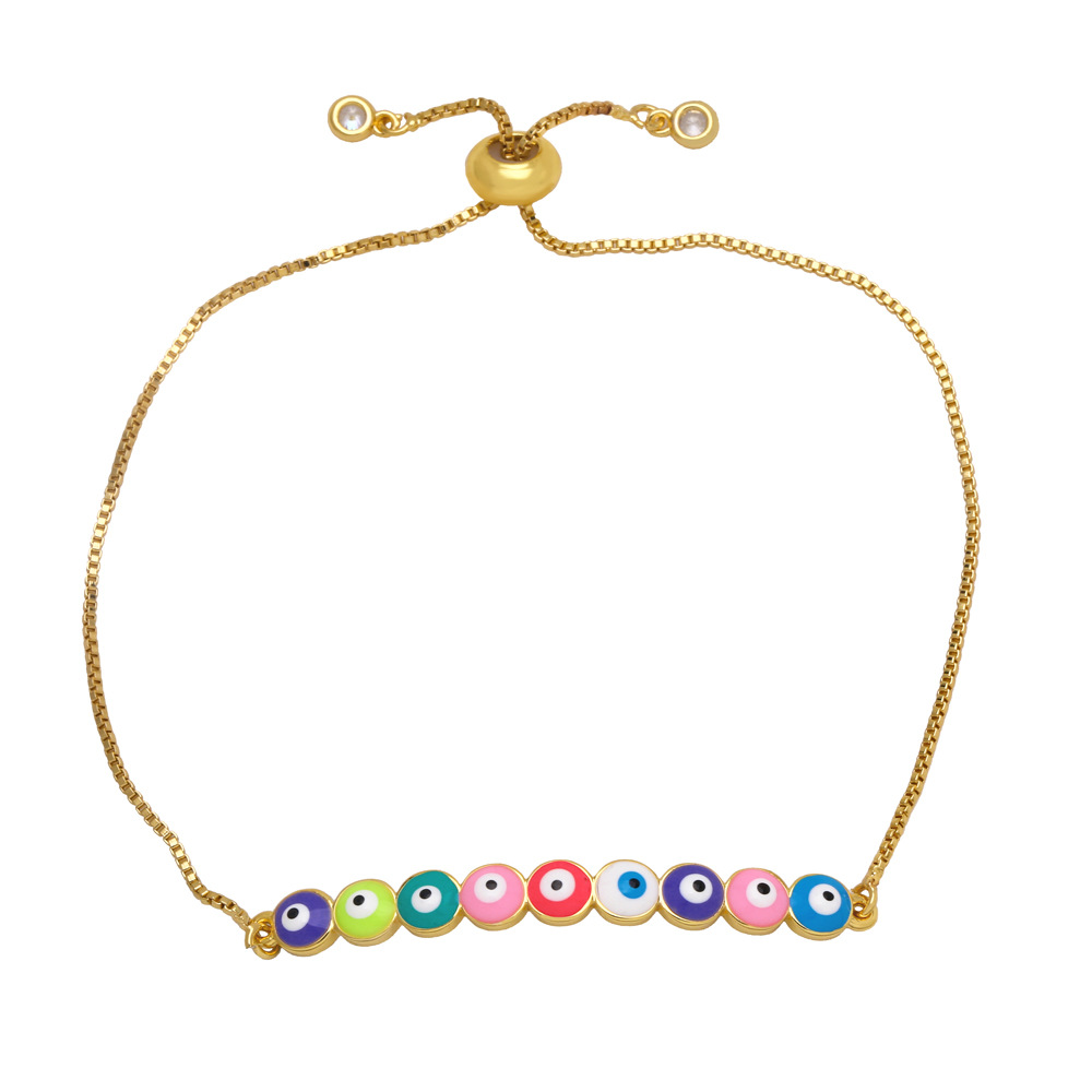 Fashion Devilu0027S Eye Female Creative Dripping Oil Zircon Copper Bracelet