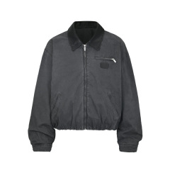 欧美ins风翻领拉链飞行夹克jacket coats巴恩风夹棉外套棉衣服