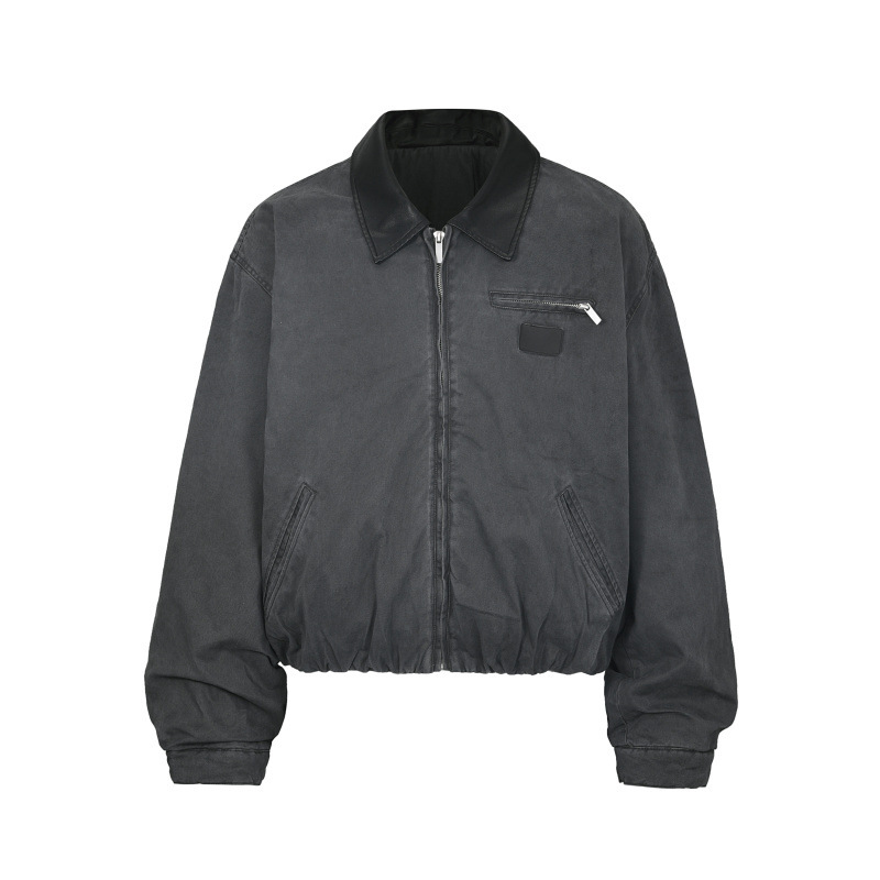 European and American Ins Style Lapel Zipper Flight Jacket Jacket Coats Barn Style Quilted Jacket Cotton Clothes