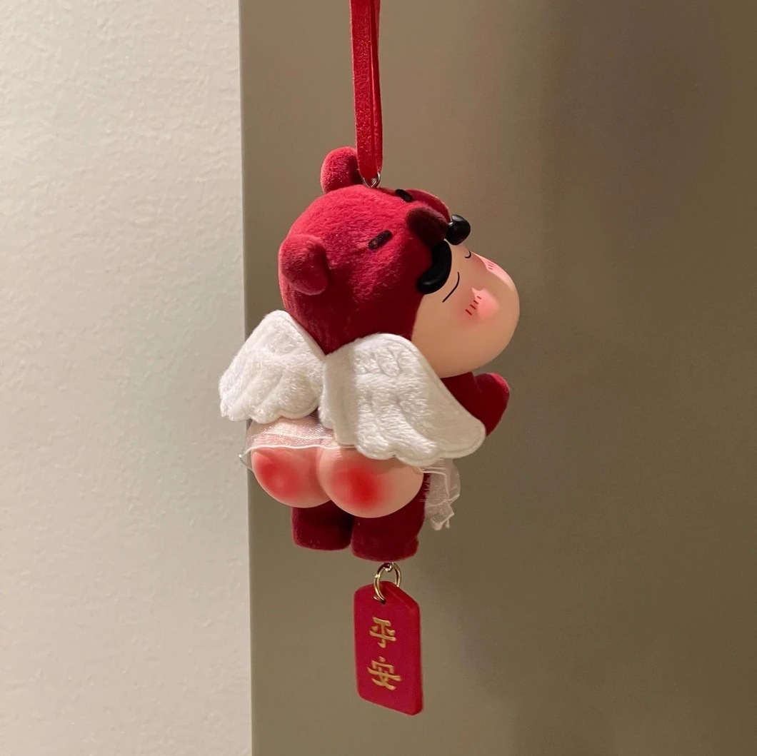 Creative Poop Bear Shin-Chan Angel Strawberry Car Hanging Ornament Decoration Cartoon Car Accessories